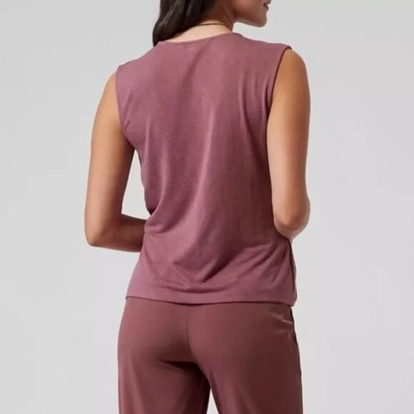 Athleta Mauve Sleeveless Wrap Tank/Sleeveless Top - Picture 2 of 6